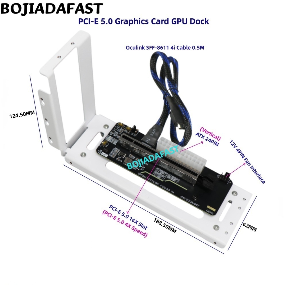 بطاقة محول PCI-E 5.0 16X GEN5  - مراجعة Oculink Egpu Dock Graphics Card وسعره