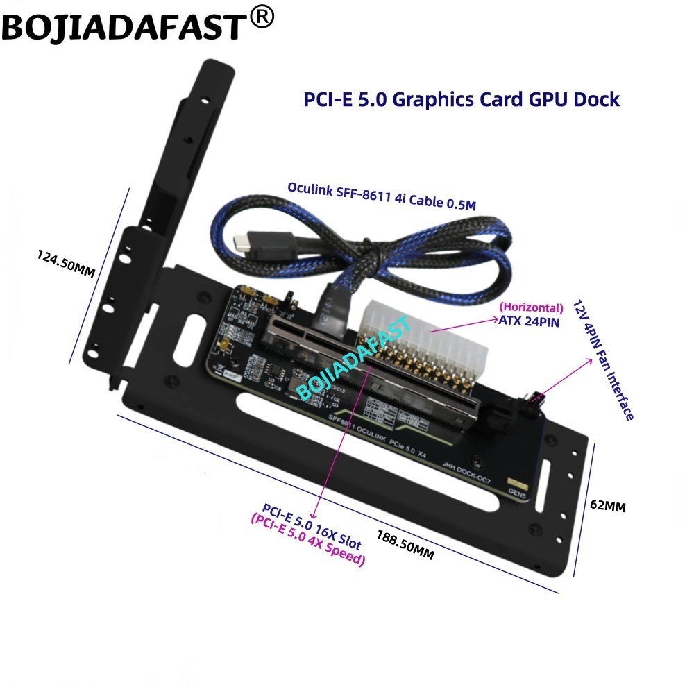 بطاقة محول PCI-E 5.0 16X GEN5  - مراجعة Oculink Egpu Dock Graphics Card وسعره
